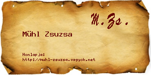 Mühl Zsuzsa névjegykártya